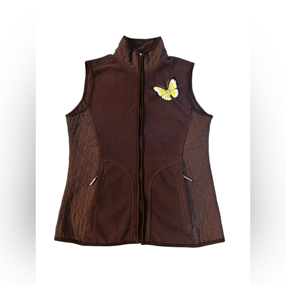 90s brown, butterfly vest, small